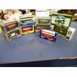 9 ASSORTED BOXED CORGI BUSES AND TRAMS