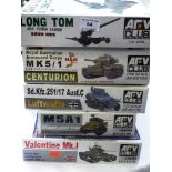 5 BOXED AFV CLUB MODEL KITS