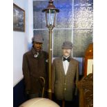 SHERLOCK HOLMES AND DR. WATSON MANNEQUINS AND OUTFITS WITH REPLICA STREETLIGHT
