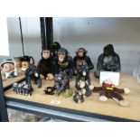 QUANTITY OF ASSORTED GORILLA AND CHIMP FIGURES