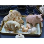 6 ASSORTED PIG FIGURES