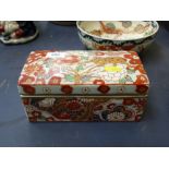 ORIENTAL PORCELAIN BOX 3.5" X 8.25" X 4"