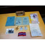 3 SECOND WORLD WAR MEDALS INCLUDING FRANCE AND GERMANY STAR WITH RAF SERVICE AND RELEASE BOOK AND ID