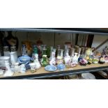 QUANTITY OF ASSORTED ORNAMENTS INCLUDING WEDGEWOOD, VASES, POSIES ETC