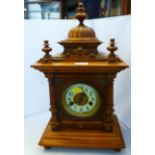 2 HOLE CARVED MANTLE CLOCK 17.5" X 10.5" X 6.25"