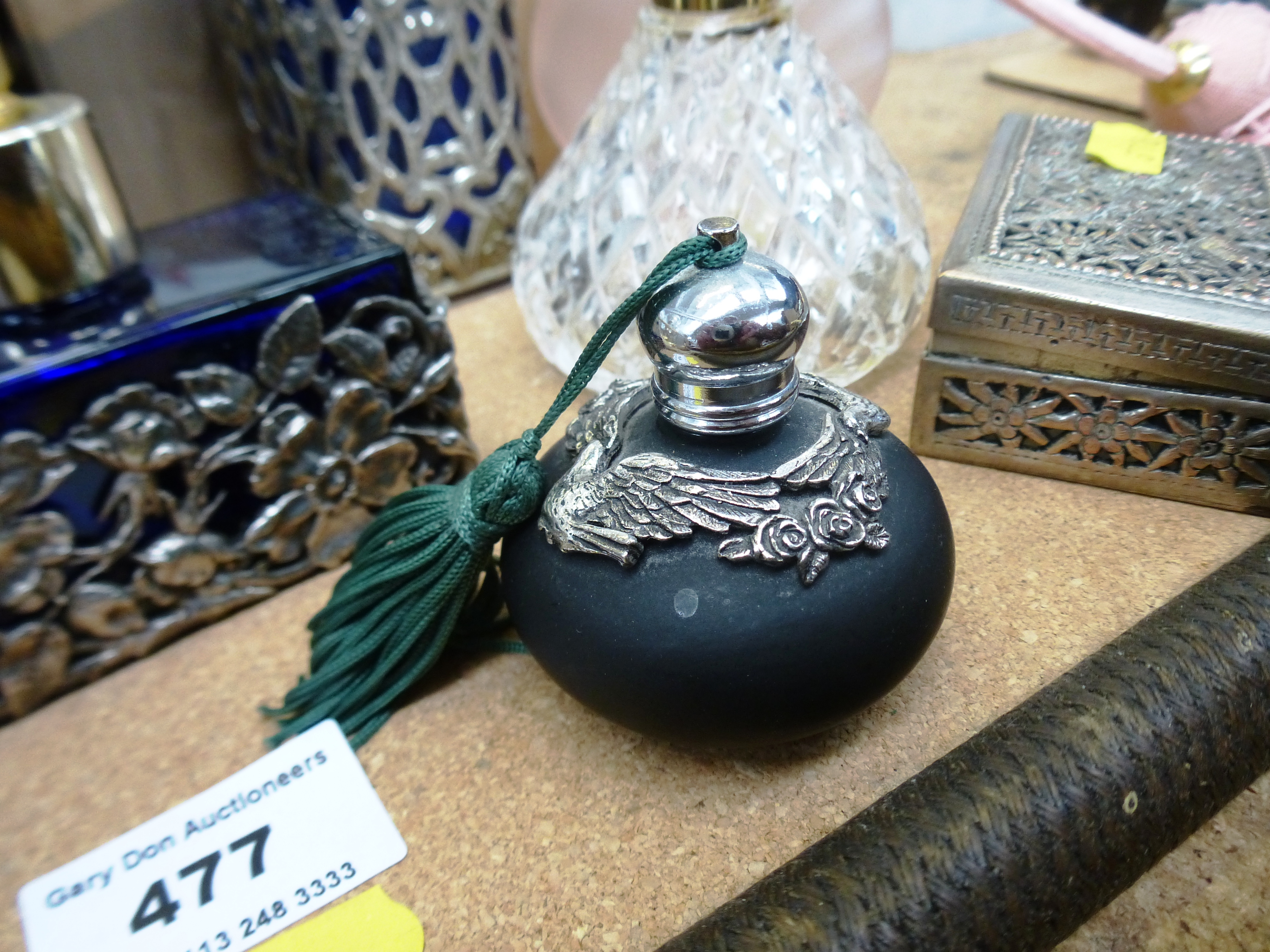 6 PERFUME BOTTLES AND A TRINKET BOX - Image 2 of 10