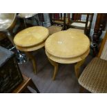 PAIR OF ROUND SIDE TABLES