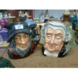 2 ROYAL DOULTON CHARACTER JUGS - RIP VAN WINKLE D.6438 AND THE LAWYER D.6498