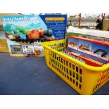 BOXED HORNBY ELECTRIC TRAIN SET RURAL RAMBLER AND BOX OF RAILWAY ACCESSORIES