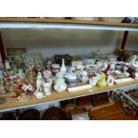 QUANTITY OF ASSORTED POTTERY INCLUDING FIGURES, DISHES, VASES, JUGS, POTS ETC