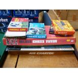 QUANTITY OF ASSORTED BOARD GAMES INCLUDING TABLE SOCCER AND CHESS