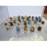 41 ASSORTED THIMBLES INCLUDING GLASS