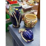 BESWICK VASE AND MATCHING WALL POCKET AND TONY WOOD VASE