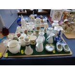 QUANTITY OF ASSORTED MINIATURE POTTERY INCLUDING CRESTED WARE, LIMOGE, GEMMA, GOSS, VICTORIA ETC