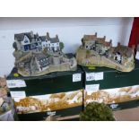 2 LARGE BOXED LIMITED EDITION LILLIPUT LANE ORNAMENTS - CLOVELLY AND GOLD HILL SHAFTESBURY