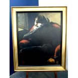 LARGE FABIAN PEREZ SIGNED LIMITED EDITION PRINT 'ROJO SILLON' AP 14/15 39.5" X 31.5"