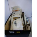 BOX OF ASSORTED FIRST DAY COVERS AND USED STAMPS