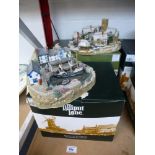 2 LARGE BOXED LIMITED EDITION LILLIPUT LANE ORNAMENTS - THE GOLDEN HIND AND CHRISTMAS EVE