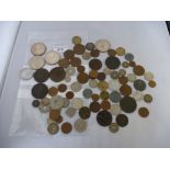 QUANTITY OF ASSORTED FOREIGN COINS INCLUDING 4 DOLLAR COINS