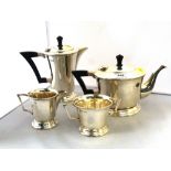 4 PIECE SILVER TEASET TOTAL APPROX W: 37.7 OZT