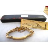 9K GOLD ID BRACELET W: 75.5G