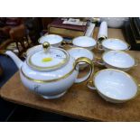 CLASSIC ROSE, ROSENTHAL TEAPOT AND 7 SOUP BOWLS