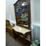 MARBLE TOP MIRRORED CONSOLE TABLE