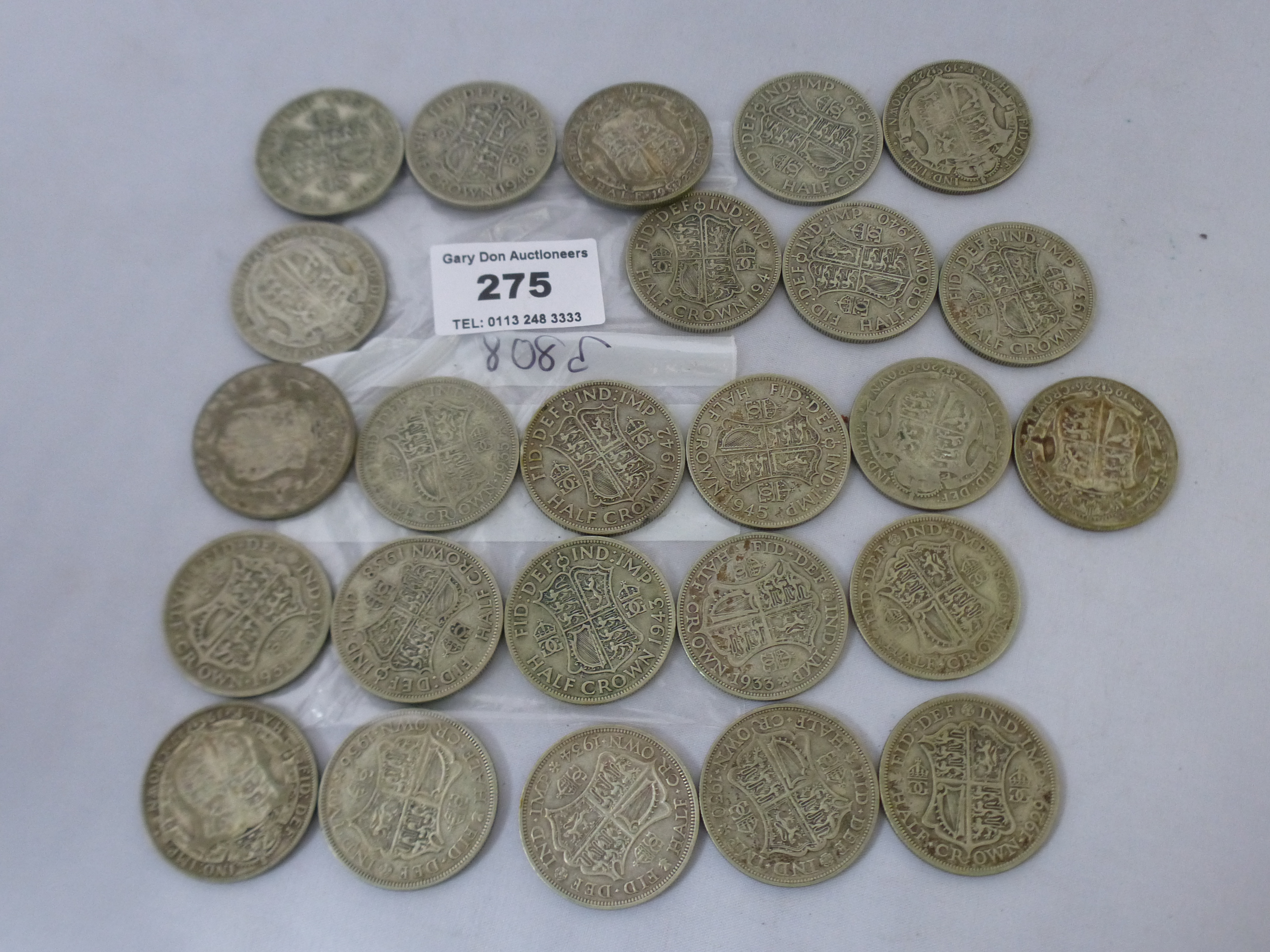 BAG OF SILVER PRE 1947 HALF CROWNS W: 11.2 OZT