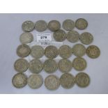 BAG OF SILVER PRE 1947 HALF CROWNS W: 11.2 OZT