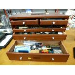 TOOLBOX WITH ASSORTED WATCH PARTS, TOOLS, REPAIRS ETC