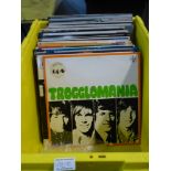 BOX OF APPROX 50 12" RECORDS INCLUDING THE BEATLES, BOB DYLAN, JOHNNY CASH, THE TROGGS ETC