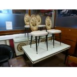 RETRO DINING SUITE - SIDEBOARD, TABLE AND 4 CHAIRS