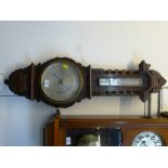 AITCHISON AND CO LONDON CARVED BAROMETER 34.5" X 10.5"