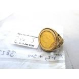 SOVEREIGN IN 9K GOLD RING SIZE:R TOTAL W: 17.2G