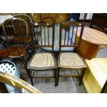 PAIR OF RUSH SEATED CHAIRS