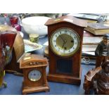 2 WOODEN MANTLE CLOCKS