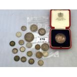 ASSORTED SILVER COINS INCLUDING GEORGE V SILVER JUBILEE MEDAL APPROX W: 2.1 OZT