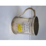 SILVER CUP INSCRIBED TO 'BASIL THOMAS WEBSTER MARCH 30TH' W: 4.1 OZT
