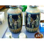 PAIR OF IMPERIAL AMPHORA VASES H: 14"