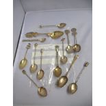 13 ASSORTED SILVER SPOONS INCLUDING ENAMEL AND CHINESE TOTAL W: 4.8 OZT