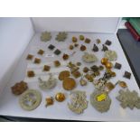 BAG OF ASSORTED CAP BADGES AND BUTTONS