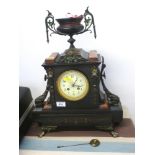 MARBLE MANTLE CLOCK 18.75" X 14.5" X 5"