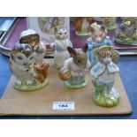 6 BESWICK BEATRIX POTTER FIGURES - MRS TITTLEMOUSE, MRS TIGGYWINKLE, AUNT PETTITOES, TOM KITTEN IN