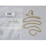 9K GOLD NECKLACE W: 5.4G
