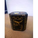 INLAID TEA CADDY 5" X 3.5" X 4.75"