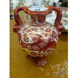TWO HANDLED VASE H: 6"