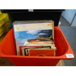 BOX OF 8 12" RECORDS AND APPROXC 30 7" RECORDS INCLUDING THE BEATLES, ROLLING STONES, ELVIS, JIMMY