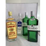 2 bottles of Gordons Original London Gin, 1 bottle of Gordons London Dry Gin and 1 bottle of