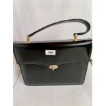 Black leather handbag