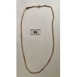 9k gold necklace, w: 9.09 grams, length 20”